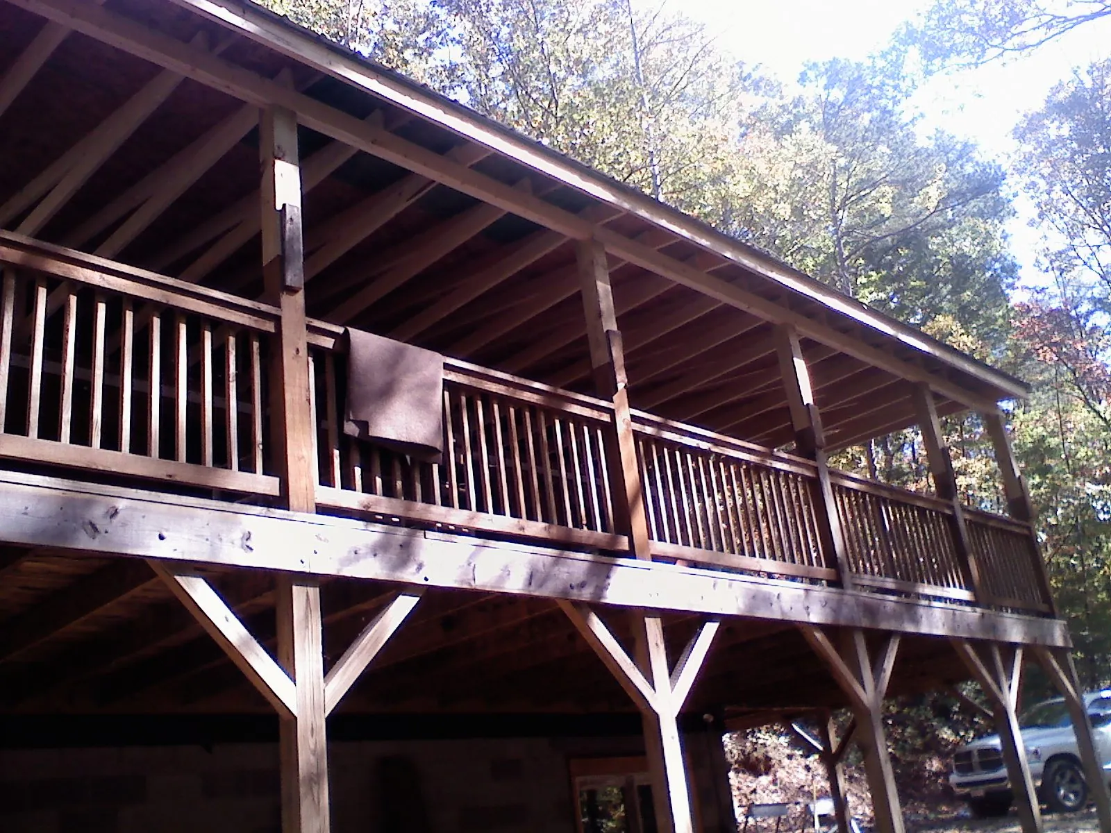 Timber framing under a new elevated porch and deck — Roof Leak Repair in Travelers Rest by Roofing Brothers